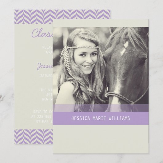 Simple Chevron-Afstuderen | Paars Kaart (Voorkant / Achterkant)