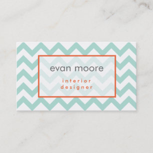 Simple Chevron Interior Design Visitekaartje Blauw