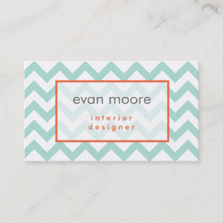 Simple Chevron Interior Design Visitekaartje Blauw