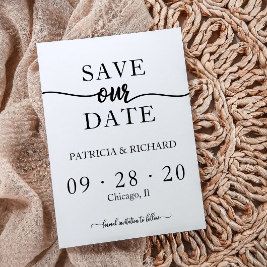 Simple Chic Calligraphie Mariage Carte de Faire-Pa