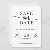 Simple Chic Calligraphie Mariage Carte de Faire-Pa (Devant)