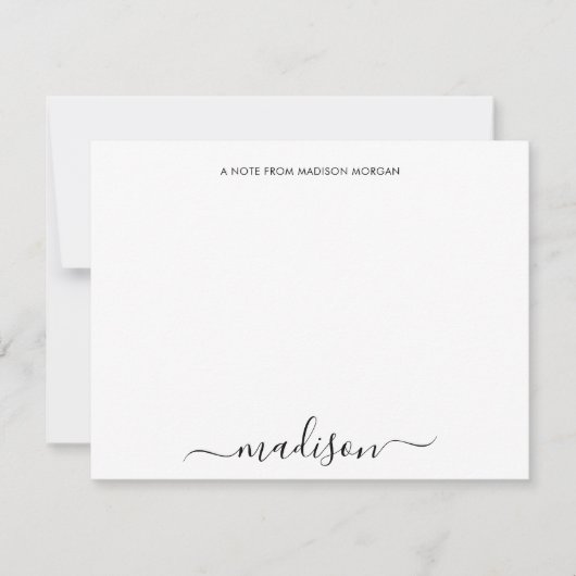 Simple Chic Calligraphy Stationery Notitiekaartje (Voorkant)