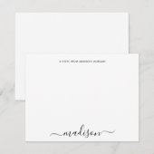 Simple Chic Calligraphy Stationery Notitiekaartje (Voorkant / Achterkant)