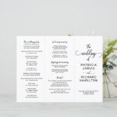 Simple Chic Calligraphy Wedding Ceremony Program (Staand voorkant)