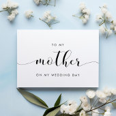 Simple chic Carte à ma mère le jour de mon mariage
