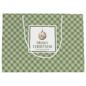 Simple Chic Christmas Gift Bag Soft Pastel Minimal Groot Cadeauzakje (Achterkant)