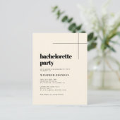 Simple chic Cream Bachelorette invitation (Debout devant)