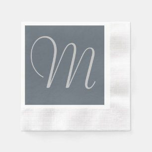 Simple Chic Custom Monogramed Paper Napkins Grey Servetten