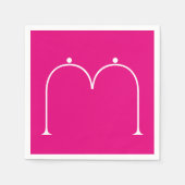Simple Chic Custom Monogramed Paper Napkins Pink Servet (Voorkant)