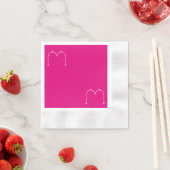 Simple Chic Custom Monogramed Paper Napkins Pink Servetten (Insitu)