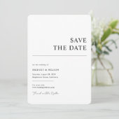 Simple Chic Enregistrer La Carte D'Annonce De Date (Debout devant)