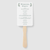 Simple Chic Green Botanical Fall Wedding Programme Handwaaier (Achterkant)