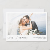 Simple Chic Love and Bedankt Modern Wedding Photo (Voorkant)