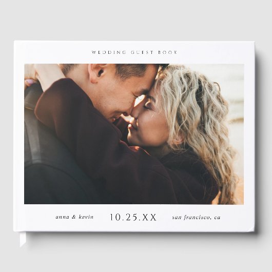 Simple Chic Mariage livre d'hôtes avec photo (Recto)