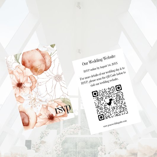 Simple Chic Mariage RSVP QR Code Carte de boîtier