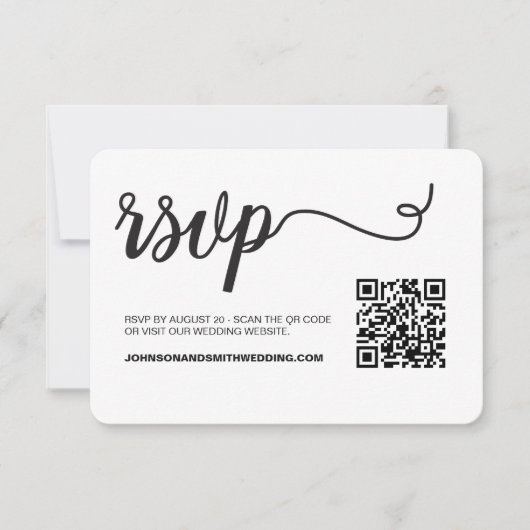Simple Chic Mariage site web RSVP QR Code (Devant)