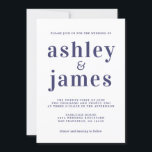 Simple Chic Navy BlueTypography Faire-part de mari<br><div class="desc">Faire-part de mariage simple et chic, avec typographie bleu marine, élégante et moderne sur un arrière - plan blanc. Ajoutez simplement les détails de votre mariage. Conçu exclusivement pour vous par Happy Dolphin Studio. Si vous avez besoin d'aide ou de produits correspondants, veuillez nous contacter à happydolphinstudio@outlook.com . Nous sommes...</div>