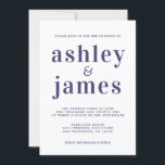 Simple Chic Navy BlueTypography Faire-part de mari<br><div class="desc">Faire-part de mariage simple et chic, avec typographie bleu marine, élégante et moderne sur un arrière - plan blanc. Ajoutez simplement les détails de votre mariage. Conçu exclusivement pour vous par Happy Dolphin Studio. Si vous avez besoin d'aide ou de produits correspondants, veuillez nous contacter à happydolphinstudio@outlook.com . Nous sommes...</div>