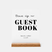 Simple chic noir et blanc signe Notre livre d'or (Recto)