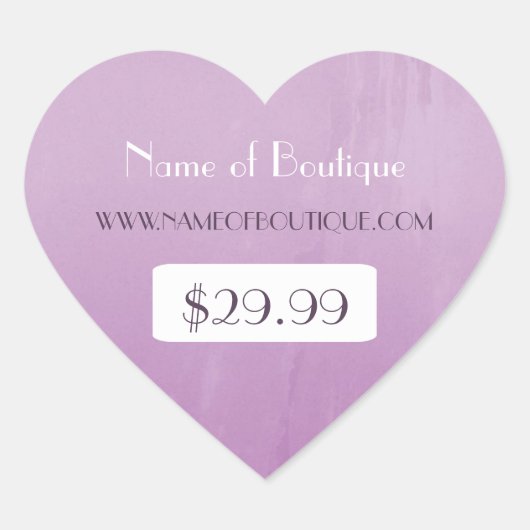 Simple Chic Paarse Boutique Retail Price Labels (Voorkant)