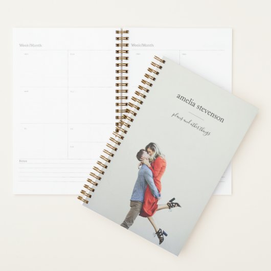 Simple Chic Personnalisé Nom superposition Page co (Devant avec enveloppe)