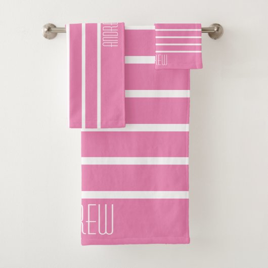 Simple Chic Personnalisé Rose Rayé Week-end (En situation)