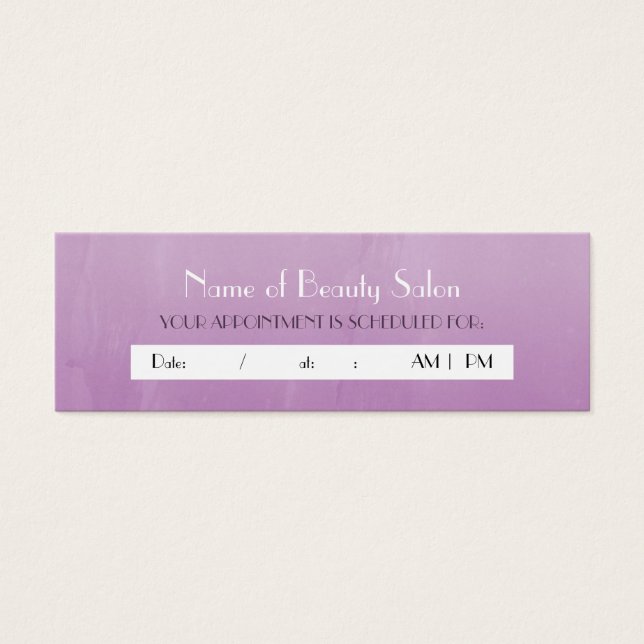 Simple Chic Purple Salon Rappel de rendez-vous (Devant)