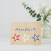 Simple Chic Stars Juillet 4 Carte Postale (Debout devant)