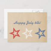 Simple Chic Stars Juillet 4 Carte Postale (Devant / Derrière)