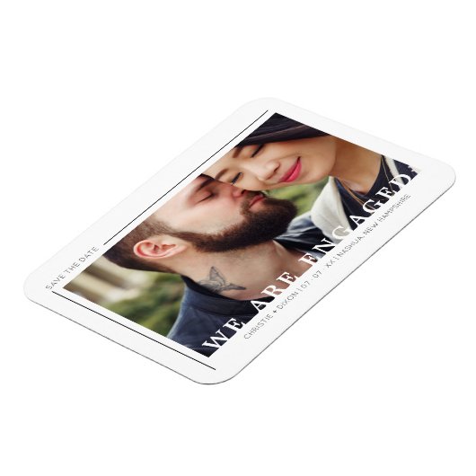 Simple Chic Trendy Typography Script Photo Couple Magneet (Linkerzijde)