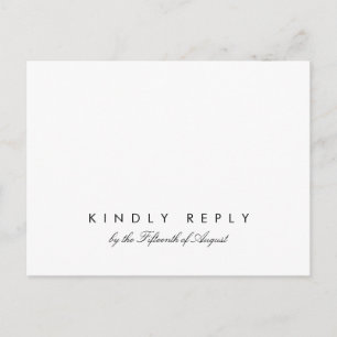 Simple Chic Wedding Modèle carte postale RSVP