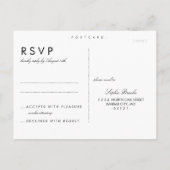 Simple Chic Wedding Modèle carte postale RSVP (Dos)