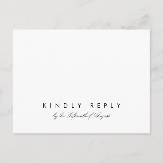 Simple Chic Wedding RSVP Briefkaart Sjabloon (Voorkant)