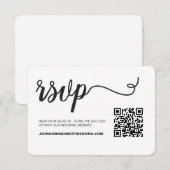 Simple Chic Wedding website RSVP QR Code Kaartje (Voorkant / Achterkant)