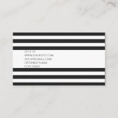 Simple Chick Black White Stripes Geometric  Visitekaartje (Achterkant)