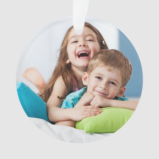 Simple Christmas Custom Text Ornement photo modern (devant)