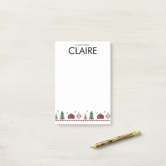 Simple Christmas Design Custom Post-it® Note (Op bureau)