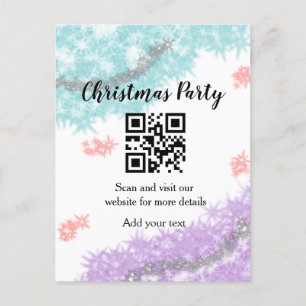 Simple christmas party website barcode QR add name Briefkaart