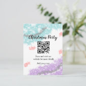 Simple christmas party website barcode QR add name Briefkaart (Staand voorkant)