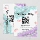 Simple christmas party website barcode QR add name Briefkaart (Voorkant / Achterkant)
