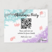 Simple christmas party website barcode QR add name Briefkaart (Achterkant)