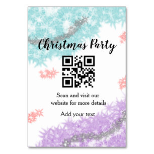 Simple christmas party website barcode QR add name Kaart