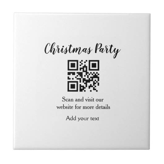 Simple christmas party website barcode QR add name Tegeltje (Voorkant)