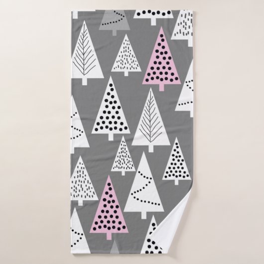 Simple Christmas pattern. Abstract gray and white  Badhanddoek (Badhanddoek)