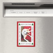 Simple Christmas Photo Frame of Funny Smiling Dog Magneet (Insitu (Vaatwasser))