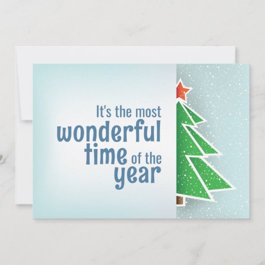 Simple Christmas Tree Most Wonderful Time Photo Feestdagenkaart (Achterkant)