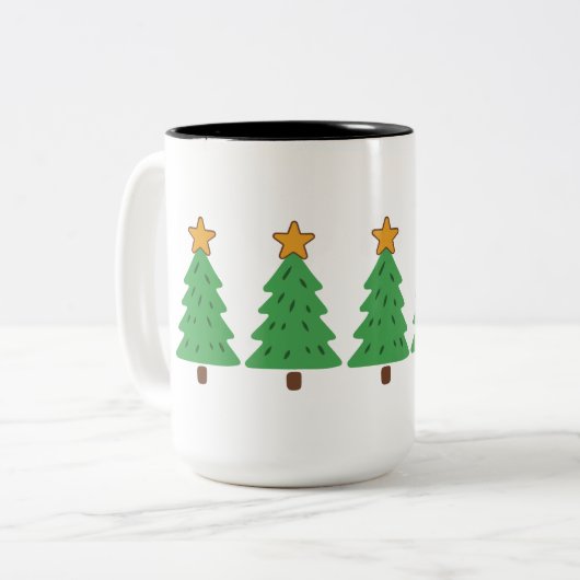 Simple Christmas Tree Tweekleurige Koffiemok (Voorkant links)