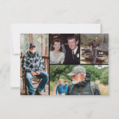 Simple Classic Black Frame Funeral Sympathy Photos Bedankkaart (Achterkant)