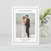 Simple Classic Border 2 Photo Elegant Wedding Save The Date (Staand voorkant)