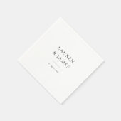 Simple Classic Couples Name & Date Wedding Servet (Hoek)